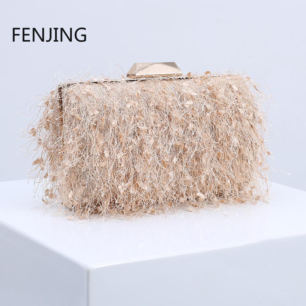 Fashion Tassel Clutch Bag Sling Shoulder Bags Handbags for Women Designer Luxury Evening Party Clutches Purse 2024 Sac A Main