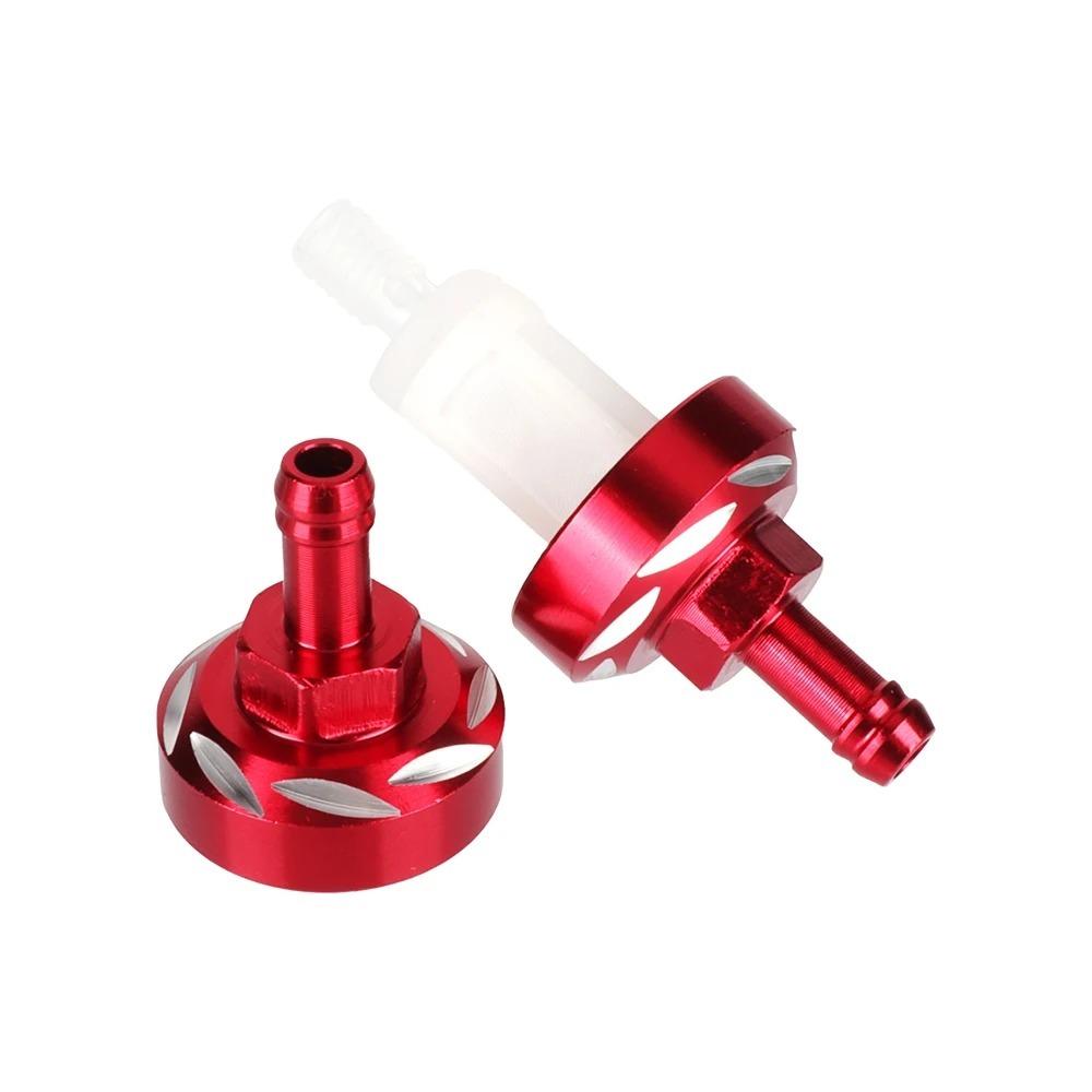 Motorcycle Gasoline Filter 8mm CNC Aluminum Universal Alloy Glass Gas Fuel for Motocross Bike ATV Quad Parts Accessories