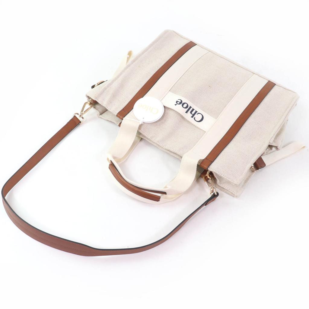 Pristine Chloe Tote Bag Baby Carrying Bag Mother's Bag Beige Jute Women C90406 Used