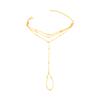Simplicity Multi-Layer Metal Beades Bracelet for Women Trend Gold Silver Color Bracelet Connect Finger Ring Jewelry Accessories