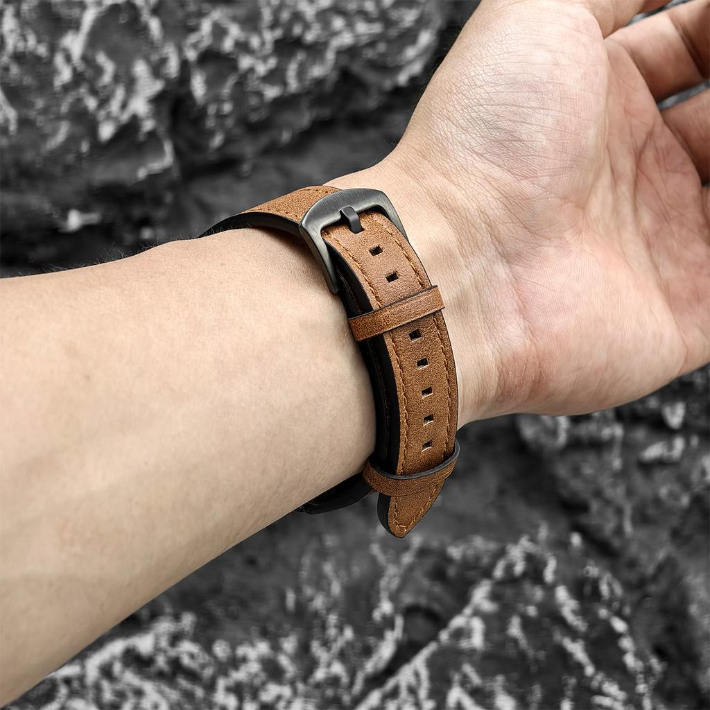 20mm Quick fit Leather Band for Samsung Galaxy Watch 6 5 4 40 44mm watch 5 pro 45mm for 6/4 classic 43 47mm 42 46mm Watch Strap