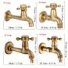 Crane Antique Brass Water Tap Long Faucet Tap Vintage Single Handle Faucet  For Washing Machine