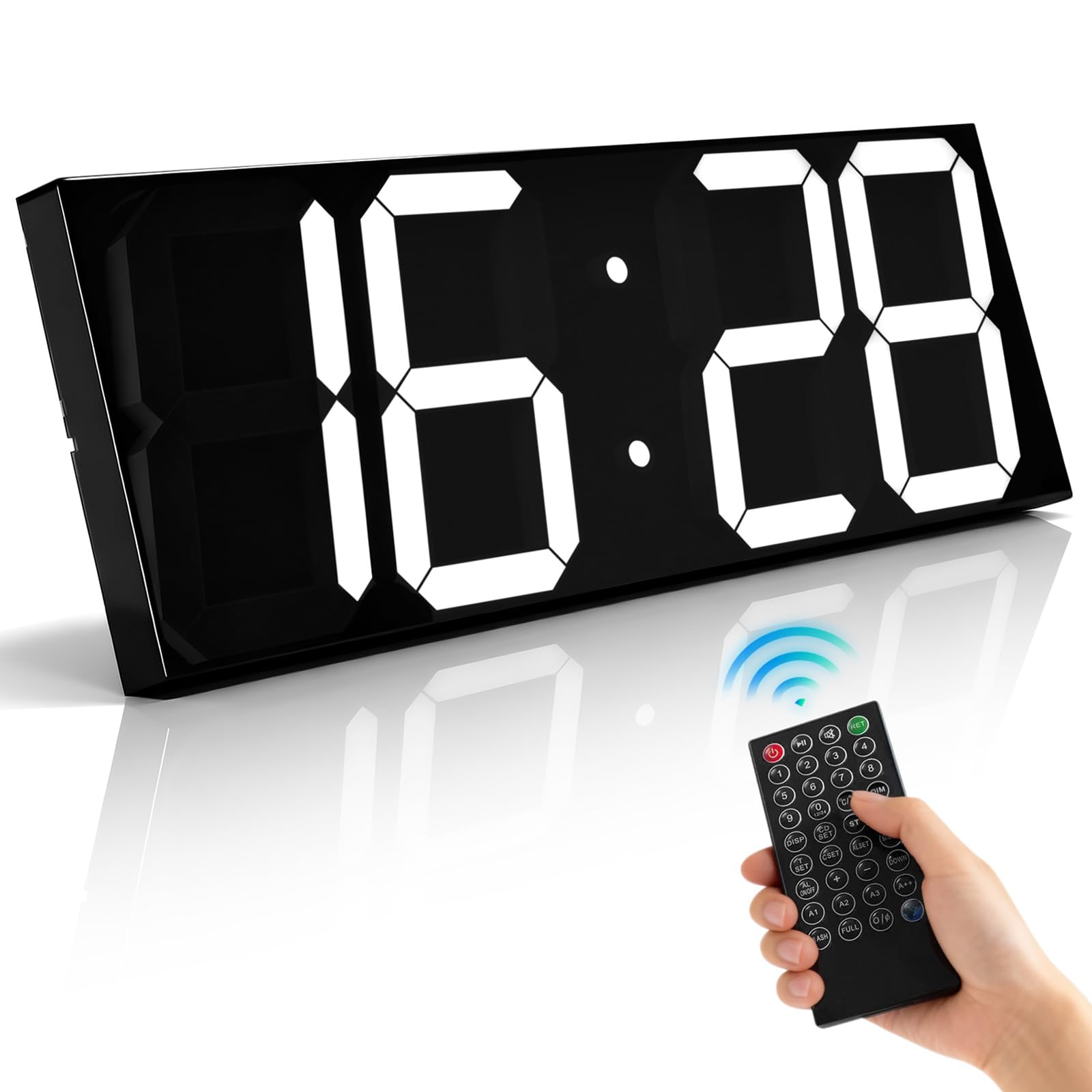 

Soulitem Digital LED Wall Adjustable Displays and Countdown Time Display Switchable via Remote Universal for and Public Includes Japanese 16 CM Clock, белый