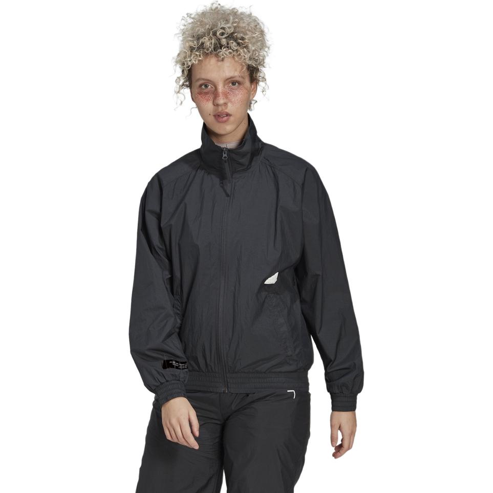 adidas Solid Color Zip Long Sleeve Sports Jacket Women Jackets Black HG4359