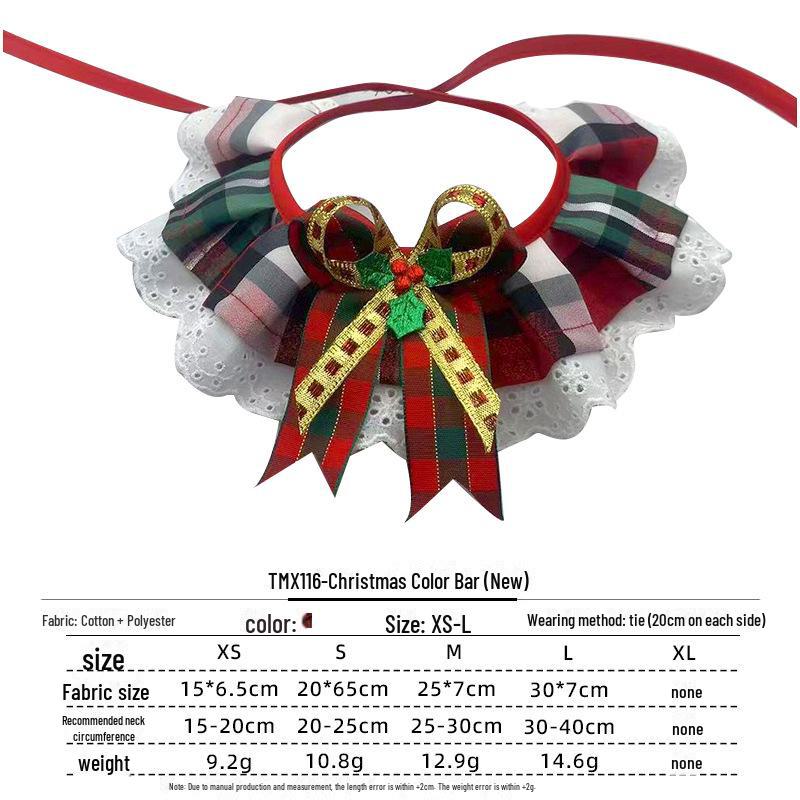 Pet Holiday Dress-Up Scarf with Bow Tie – Christmas & Halloween Dog/Cat Bib Decoration