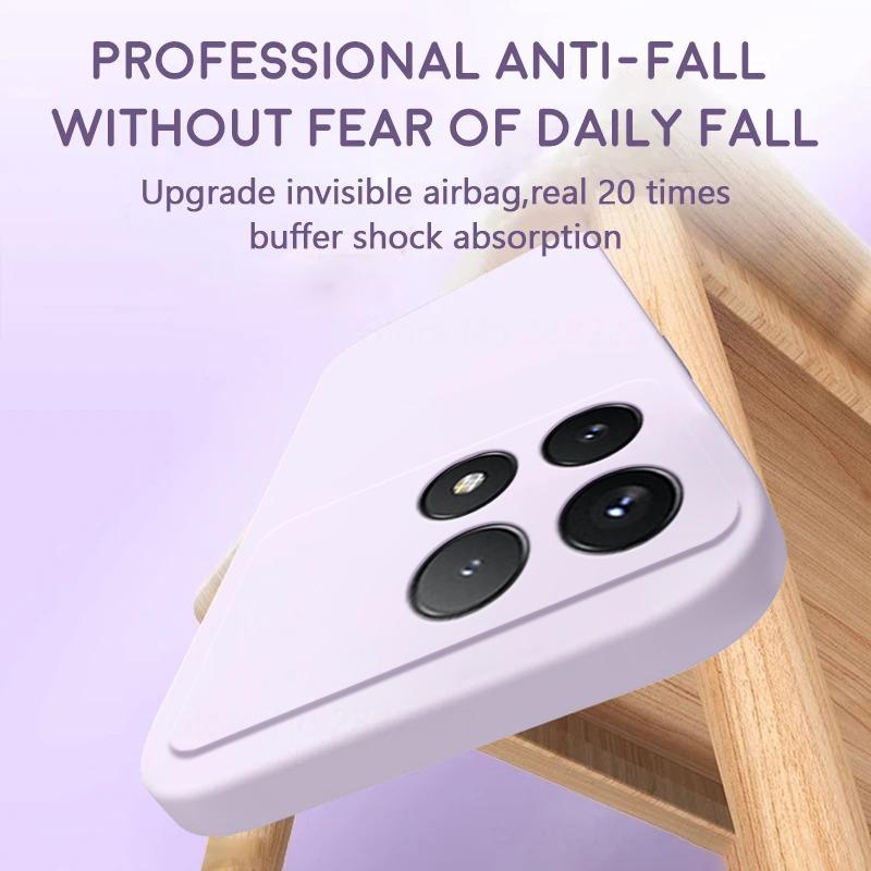 For Poco X6 X 6 Pocox6 Pro 5G Case Luxury Liquid Silicone Phone Cases For Xiaomi Poco X6 X 6 Pro Pocox6 Pro 5G Shockproof Soft Cover