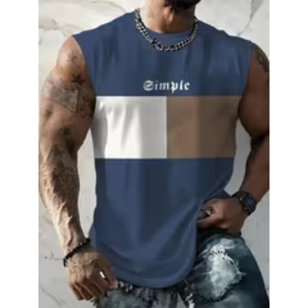 Black Sleeveless Overbearing Tiger Head Print Vest: Fashionable Individual Trendy Style, Plus Size