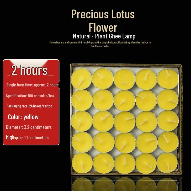 Baolianhua 2-hour Household Butter Lamp - 100 Small Everlasting Offering Lamps