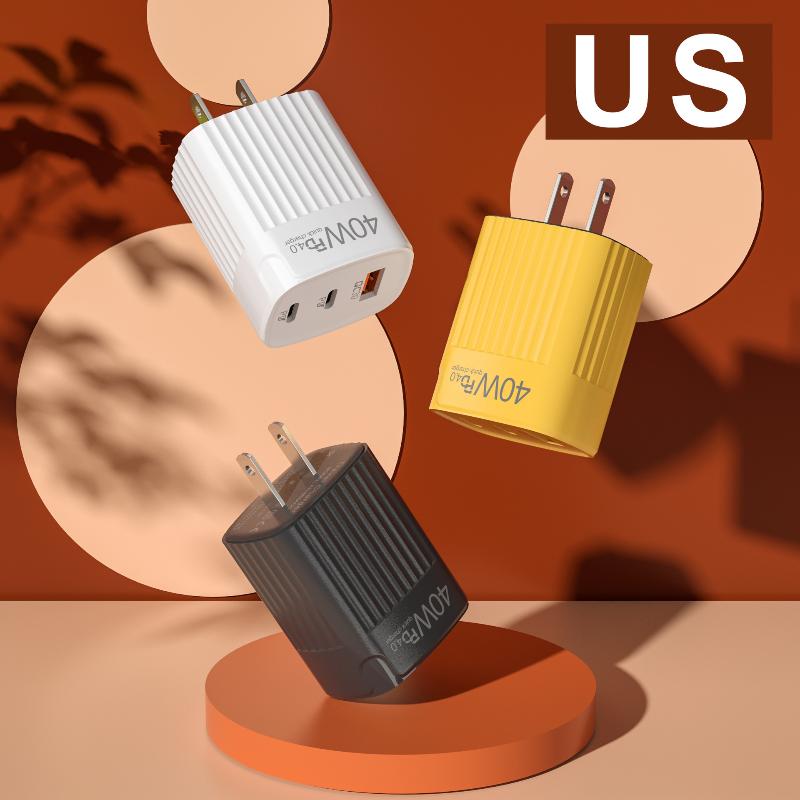 40W PD Type C Fast Charging Charger Quick Charge 3.0 Mobile Phone Power Wall Adapter EU US Plug For Huawei