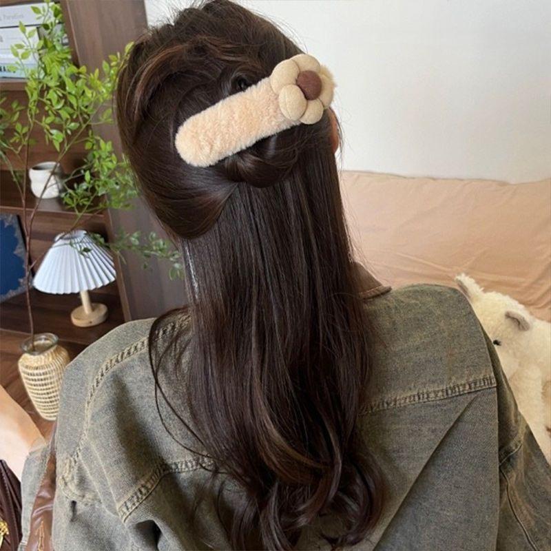 Elegant Marble Plumeria Hair Clip with Cross-Border Design