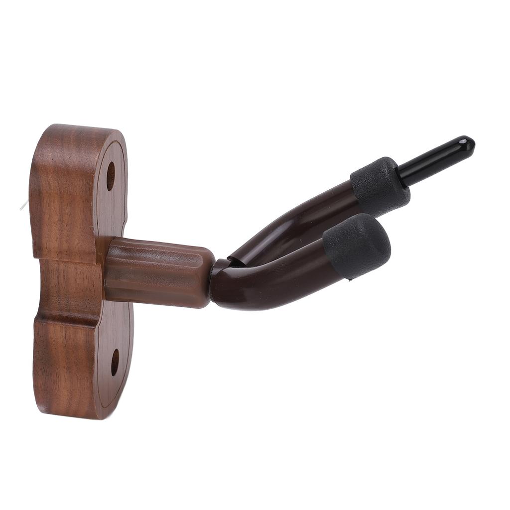 Violin Shaped Wall Mount Black Walnut Wood Colour Violins Hook Holder with Bow Hooks