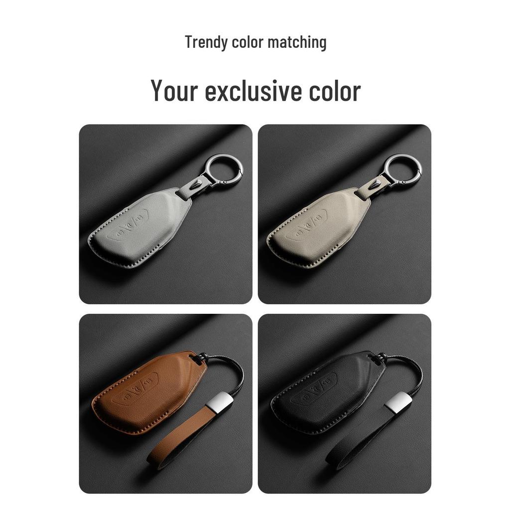 Compatible with Volkswagen ID.3, ID.4 Crozz, Tan Yue ID.6X, Ling Du L, Tan Jing, Tayron L genuine leather key case.