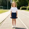 Girls Pleated Short Skirt with Built-in Shorts for School and Daily Wear