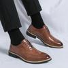 High end Brand Men's Shoes Formal Lace Sharp Smooth Casual Fashion Classic Elegant Business Leather Shoes