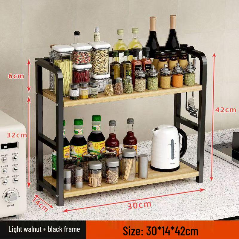 Estantería de Almacenamiento Multicapa para Cocina para Especias, Condimentos, Utensilios de Cocina y Aceites Embotellados.