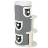 Cat Tree Tower 101cm Grey 3 Levels with Sleeping Caves Scratching Posts