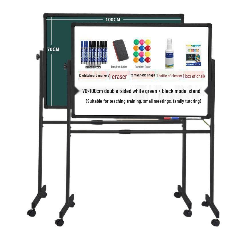 Mobile Double-Sided Magnetic Whiteboard and Chalkboard