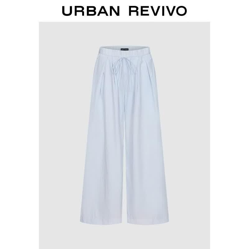 UR Women s Elastic Waist Wide-Leg Pants L