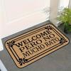 VIKAMA Coffee-Colored Floral Pattern Simple Door Mat, Home Entrance Carpet, Interior Decoration, Simple Home Decoration