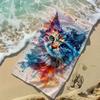 Färgglad Katt Strandhandduk Snabbtorkande Badhandduk Kreativ Husdjursmålning Tryck Sommar Strandpresent För Kattälskare Flickor