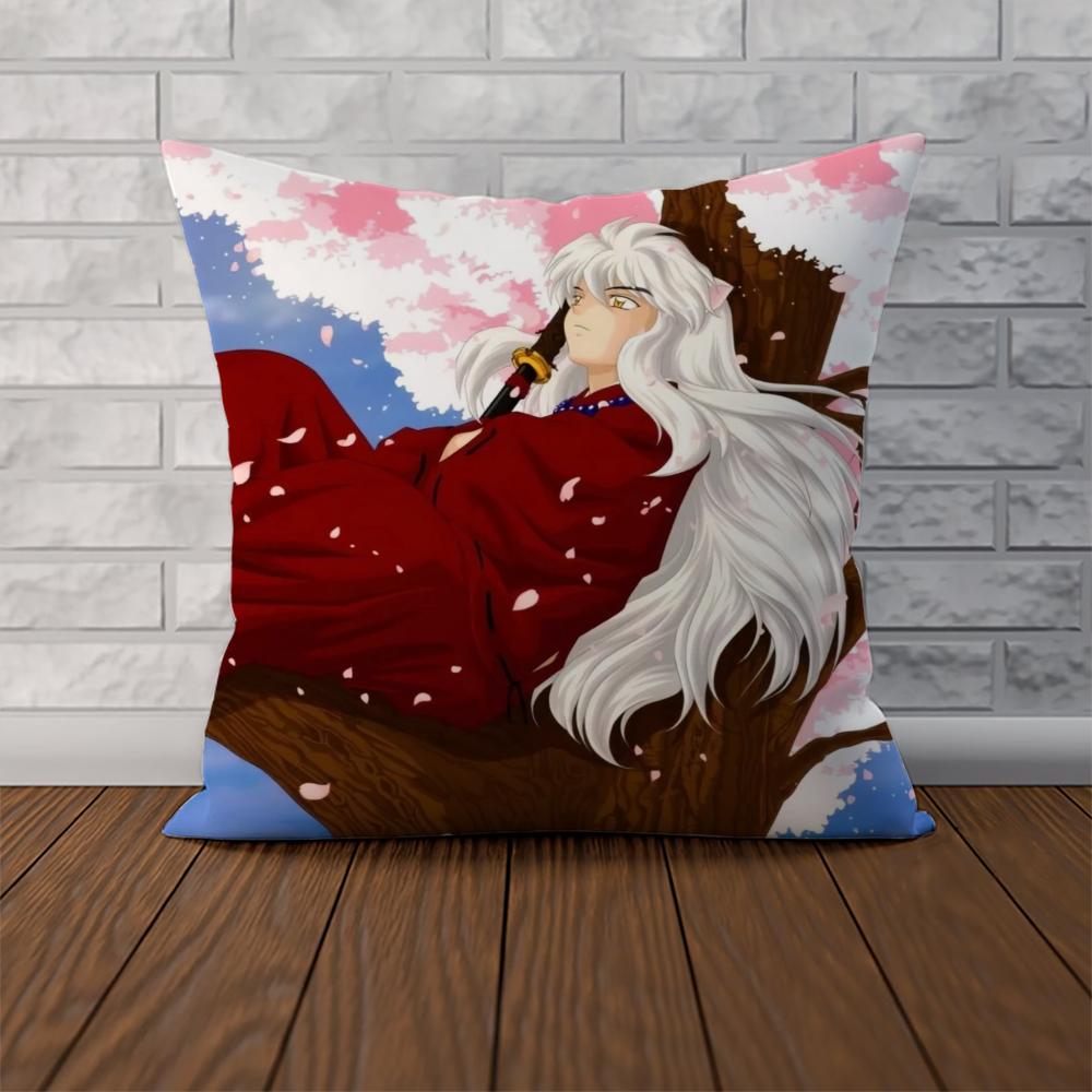 Inuyasha Pillow Case For Car Sofa Decorative Home Doublesided Print Plush Square Throw Pillow Cushion Cover