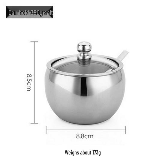 Stainless Steel Spice Jar - 304 Salt & Sugar Container for Kitchen Essentials