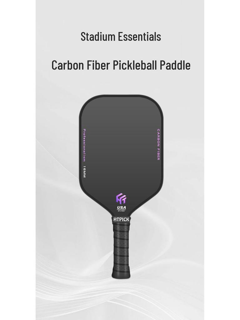 HTPICK Carbon Fiber Frosted Pickleball Racket - Professional Competition Level T700 for Outdoor Sports