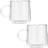 THERMAL GLASS MUGS 250 Ml 2 Pieces DOUBLE-WALLED GLASS