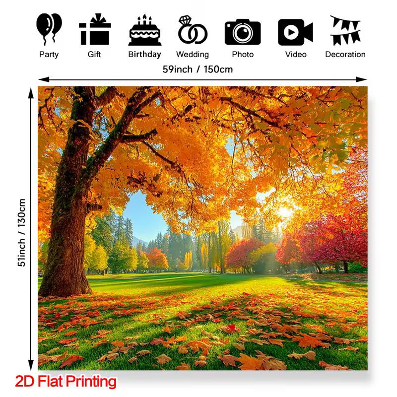 2D Fall Park Backdrop Nature Scenery Photo Booth Background for Thanksgiving