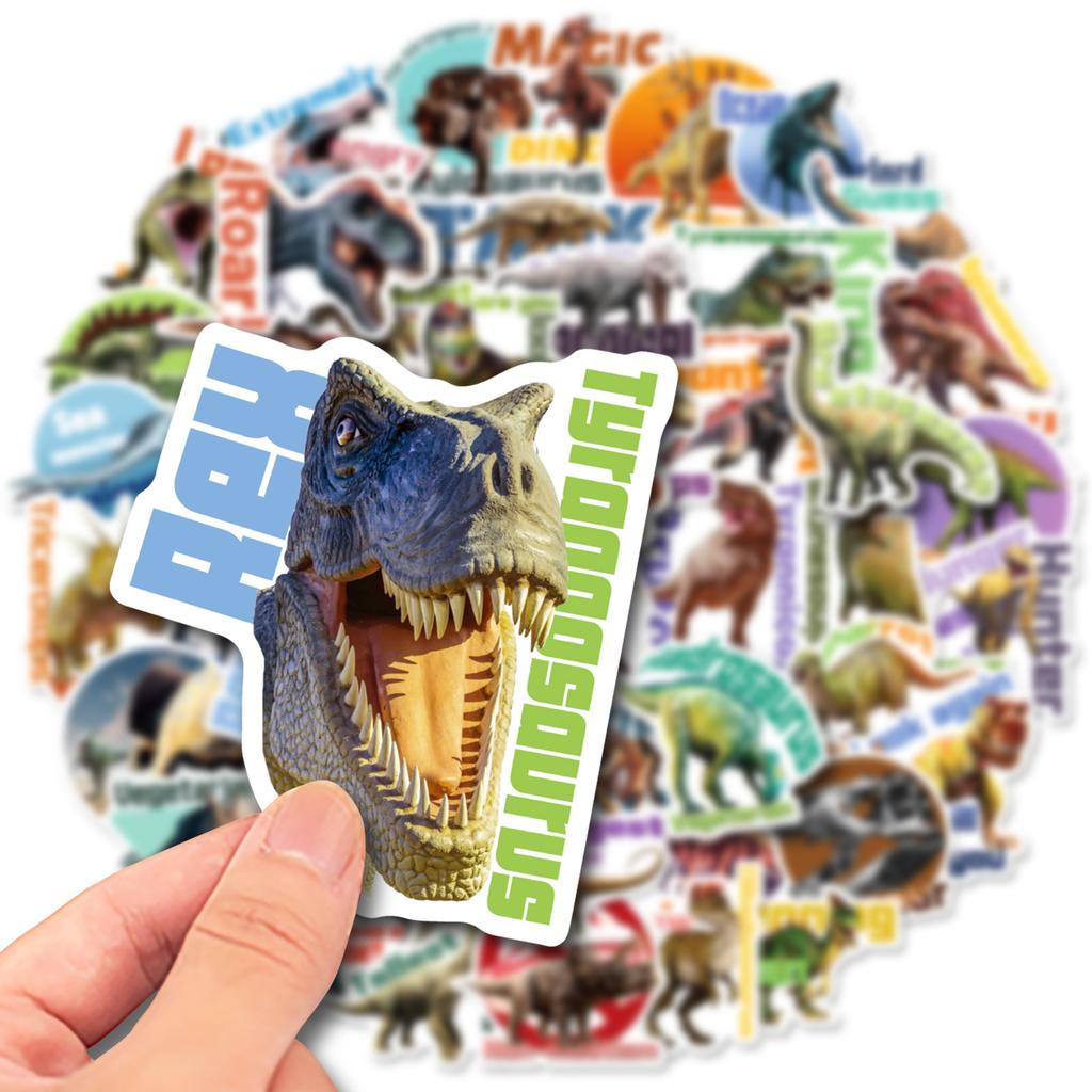 50 Realistic Dinosaur Graffiti Stickers Dinosaur Plus Text Creative Decoration Hand Account Skateboard Notebook Stickers