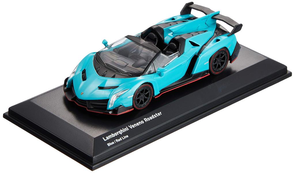 Kyosho Bunka Originální Měřítko Série Mini Aut Lamborghini Veneno Roadster Modrá Hotový Produkt 1/64