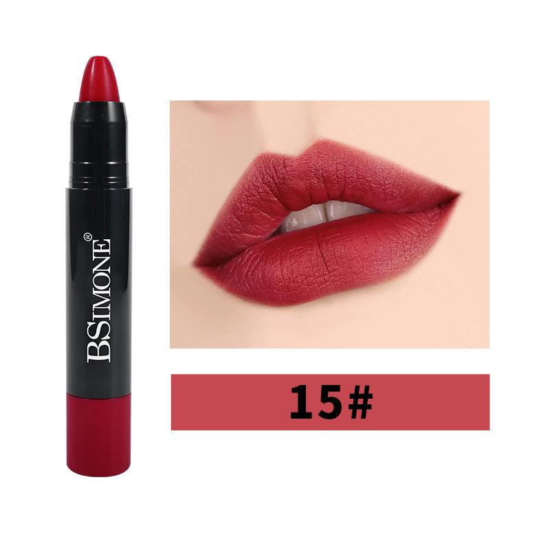 Matte Lippenstift Antihaft-Cup Wasserdicht Langlebig Hook Line Glatter Samt Lippenstift Bleistift