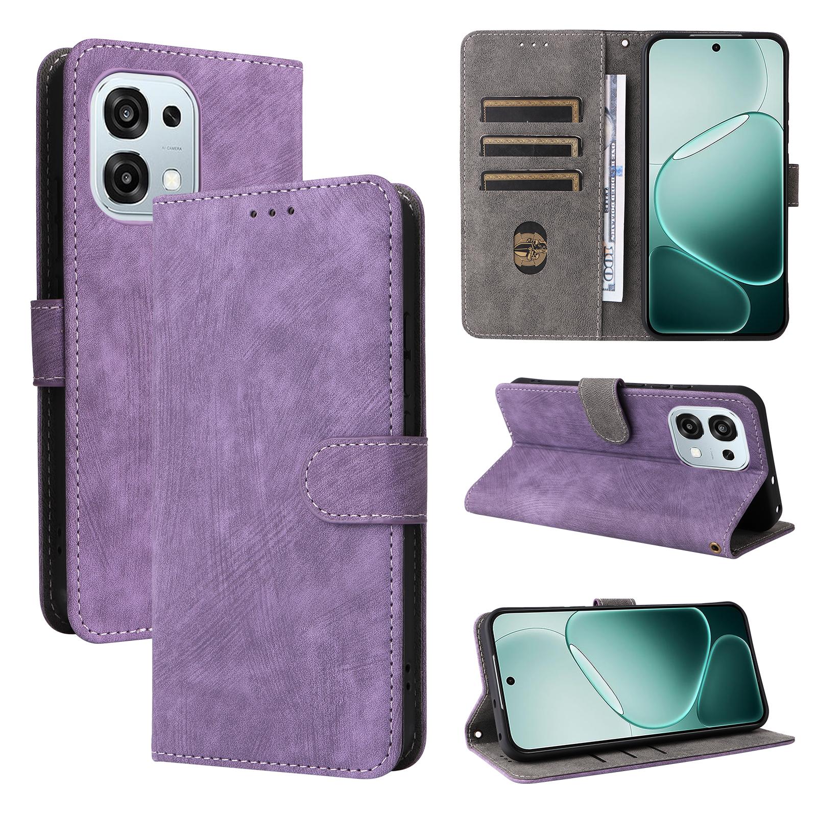 

Чохол-книжка для OPPO A6 Pro Шкіряний чохол для телефону Захист всього корпусу [Блокування RFID] Захисні чохли for OPPO A6 Pro фіолетовий