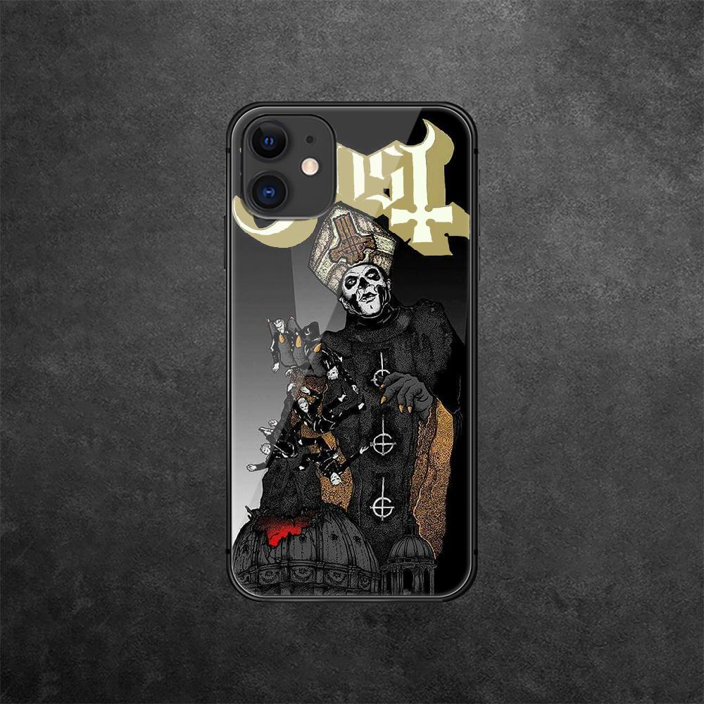 Ghost Rock Band Tempered Glass Phone Case For iPhone Samsung Galaxy Redmi Xiaomi Note S A 16 15 14 13 12 11 20 21 22 23 53 54 Pro Plus Ultra Tpu Cover