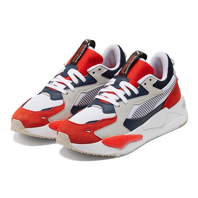 Puma Rs-Z Retro Sports Fabric Leather Shock Absorbing Non-Slip Wear-Resistant Mid-Top Casual Running Shoes Unisex Sneakers Red White 381117-03