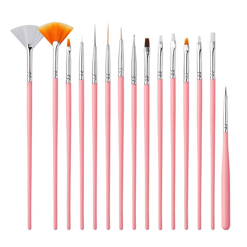 Nail Art Brush Set: 15-Piece Beginner Dotting & Painting Tools for Gel Polish