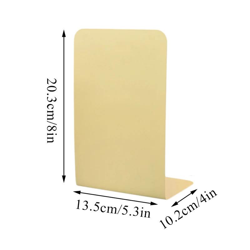 2pcs Durable L-shaped Metal Bookends INS Simple Book Holder Desk Stand for School Office Student