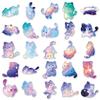 50 Cute Starry Sky Cat Stickers: Hand-Drawn Cartoon Decorations for Cups & Phone Cases
