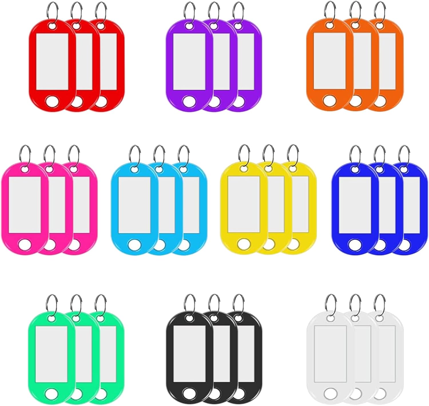 

30 Pcs Key Tags With Labels,Labels ID Keyring Fobs With Labels,10 Colors Durable Key Fobs With Split Keyrings,for Luggage,Pets And Office Multipurpose