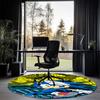 Sonic Printed Round Rug Carpet Chair Rug Area Rug Entryway Doormats,for Office Chair Living Room Bedroom Kitchen Room.