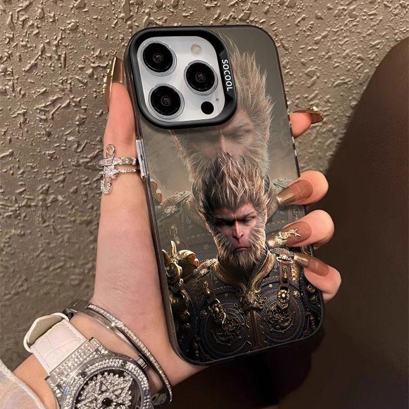 Silicone Phone Case for Apple 15 ProMax- Black Myth Wukong Monkey King iPhone Cover on 15/15promax/15plus/15pro/14/13/12/11/Xs/XR