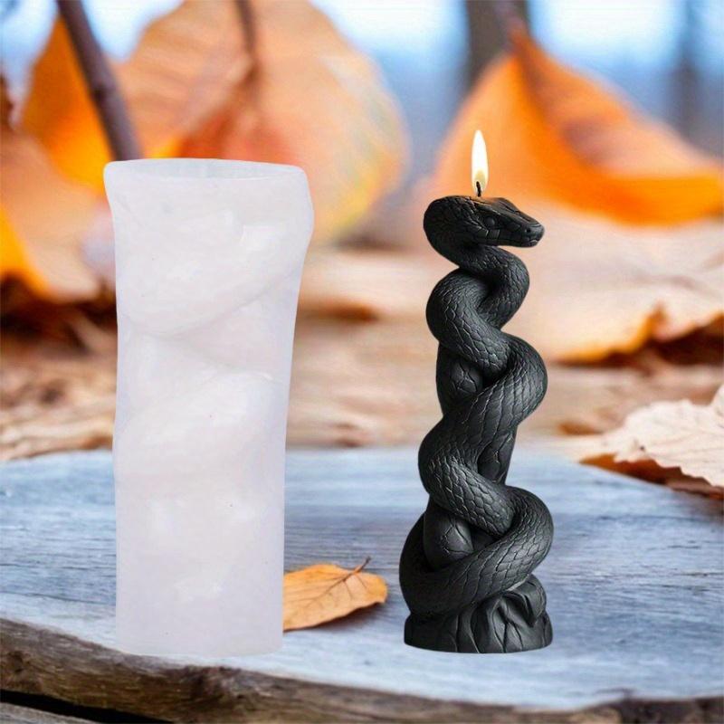 Cobra Silikonová forma na svíčky 3D Realistický design hada se složitými šupinami, pro svíčky/pryskyřici/sádru, snadné vyjímání z formy, DIY řemeslná pomůcka pro domácí dekoraci