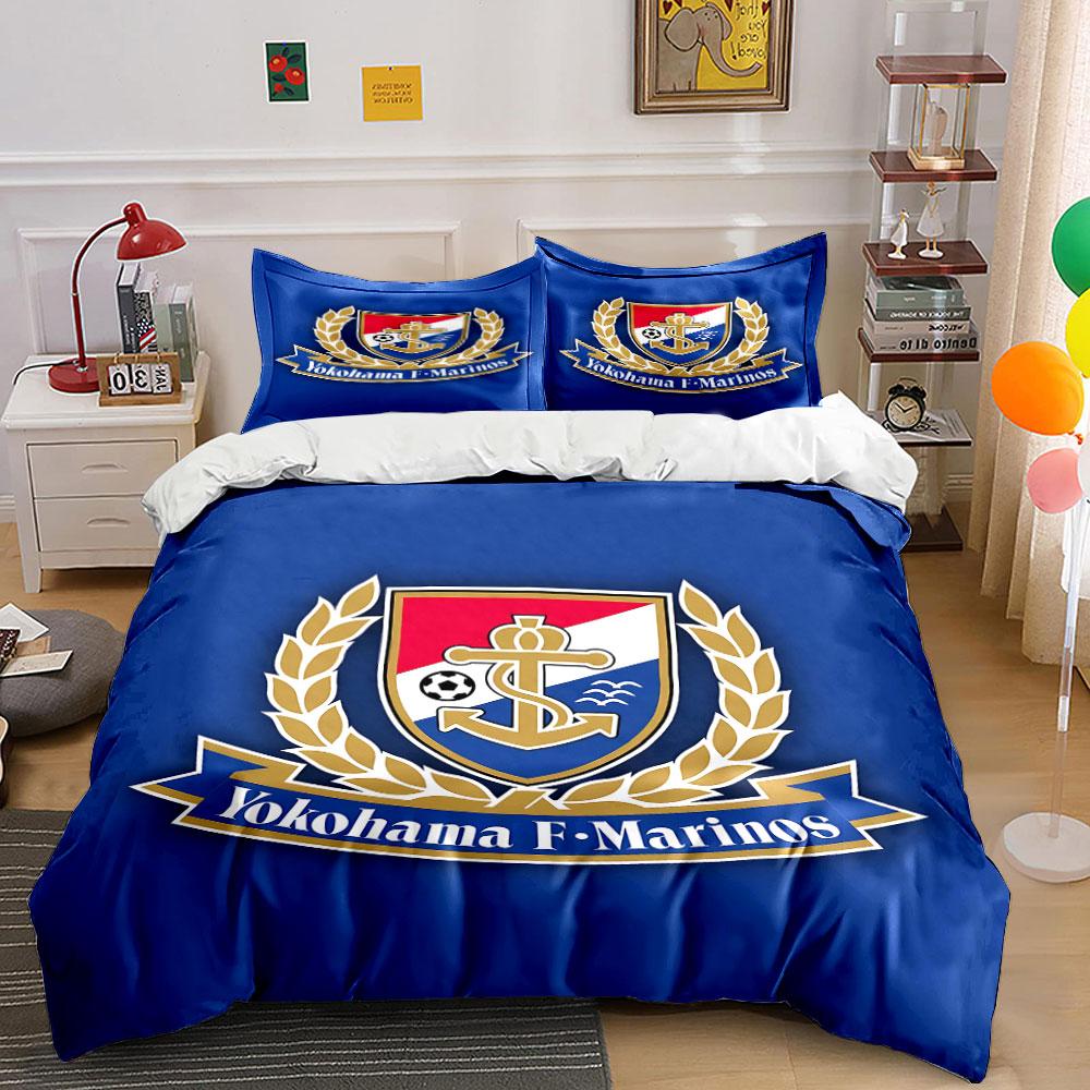 Blue Yokohama F-Marinos Bedding Set Bedding Duvet Cover Set Duvet Cover Pillowcases (1 * Duvet Cover 2 * Pillowcases, without duvet insert)