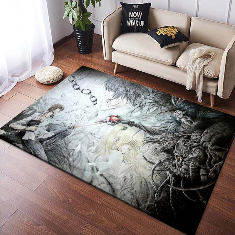 Japanese Anime Death Note Kira Floor Mats Square Carpets for Bedroom Living Room Home Decoration  Rugs Soft Velvet Mat  Area