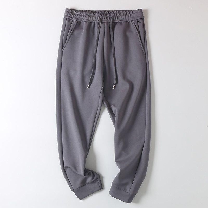 Export American Thickened Pants Men s Autumn and Winter Men s Pants Casual Pants Soft Pants High Quality Plaid Straight Sweatpants Dark Gray 5XL [Recommended 107.5-115kg]