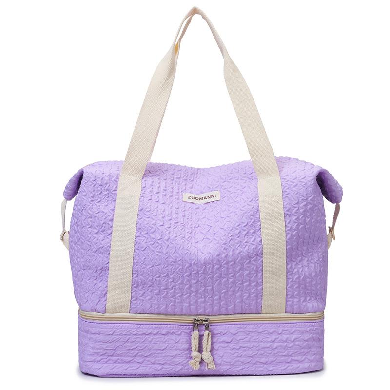 Pleated Model with Shoe Compartment Dry and Wet Separation Fitness Yoga Bag Outdoor Picnic Ingredients Storage Cotton Clothes Hand Luggage Bag