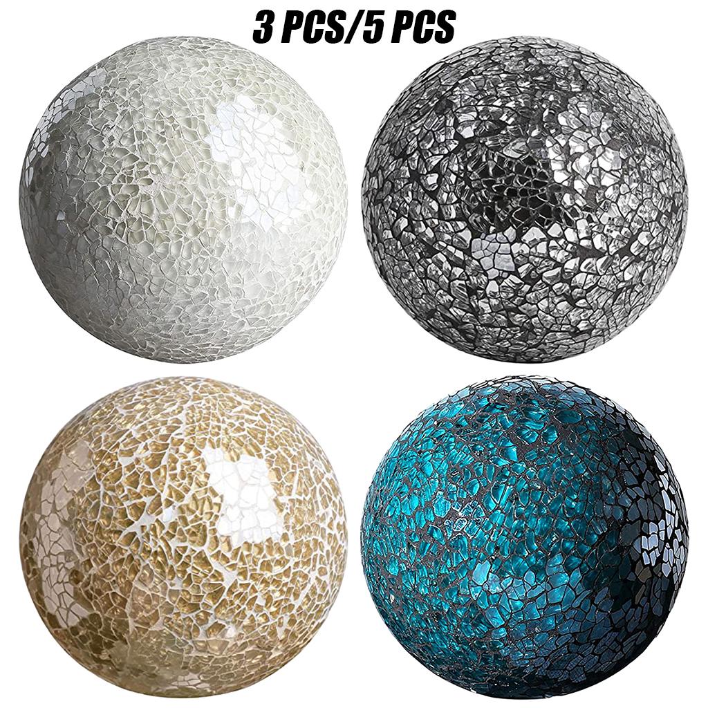 Mosaic Sphere Balls Set Centerpieces Bowls 8cm Mosaic Glass for Coffee Table Decor