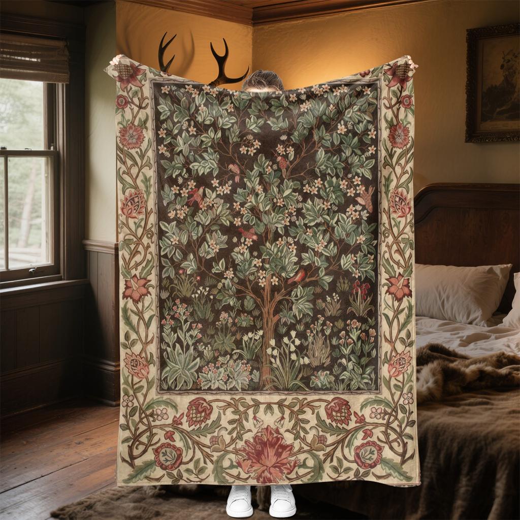 1pc Tree of Life in Medieval Belgium blanket, al season lightweigh Poster blanket home office outdoor nap multifunc Poster blanketional blanket
