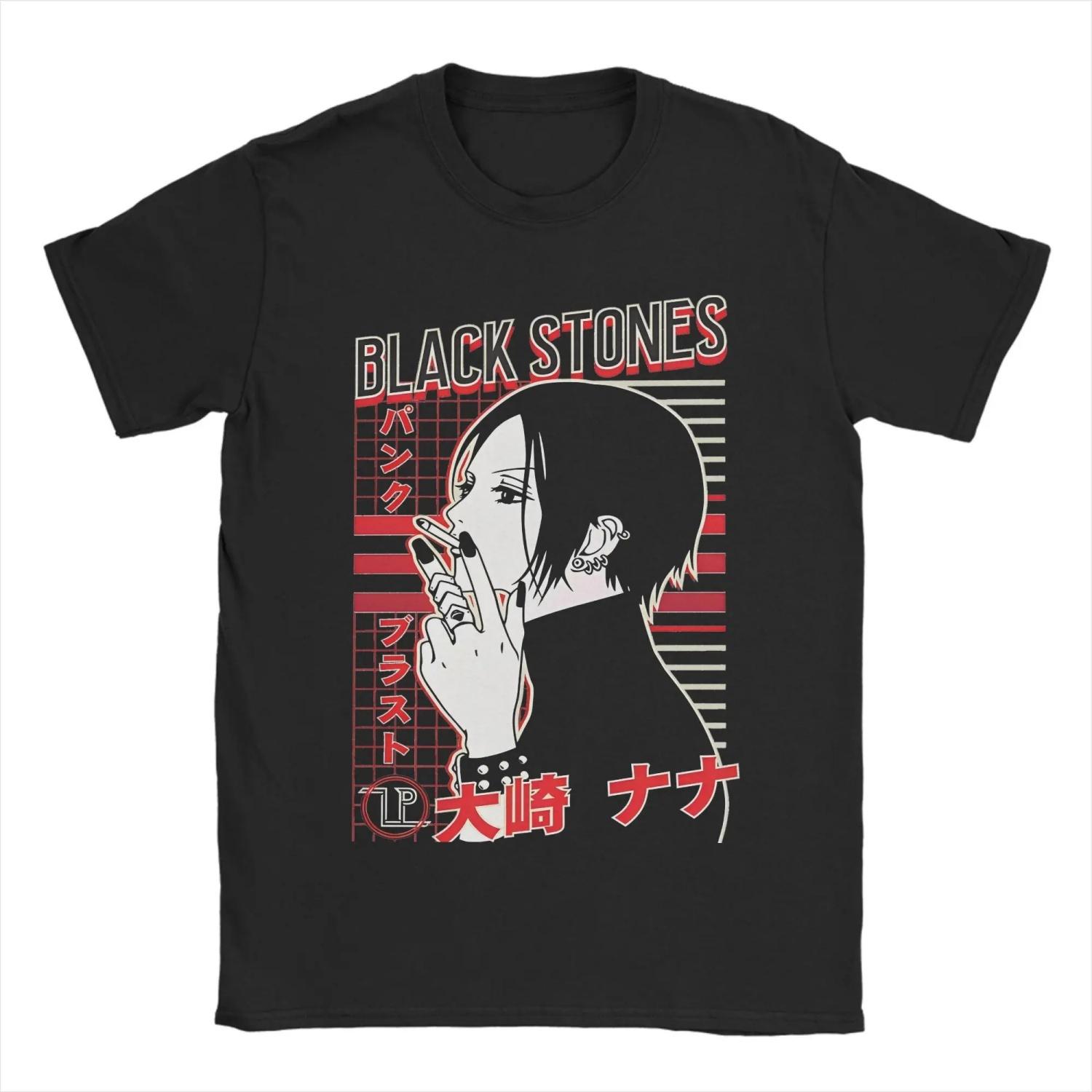 

Nana Osaki T-Shirt s Cotton Tops Retro Anime Kawaii Cartoon Round Neck Short Sleeve S чёрный