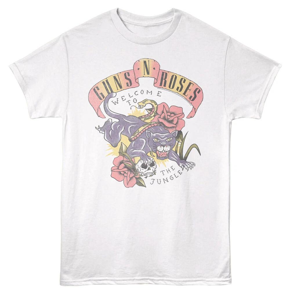 Guns N Roses Tatoo Black Panther Welcome To The Jungle Men s T Shirt Rock Merch M